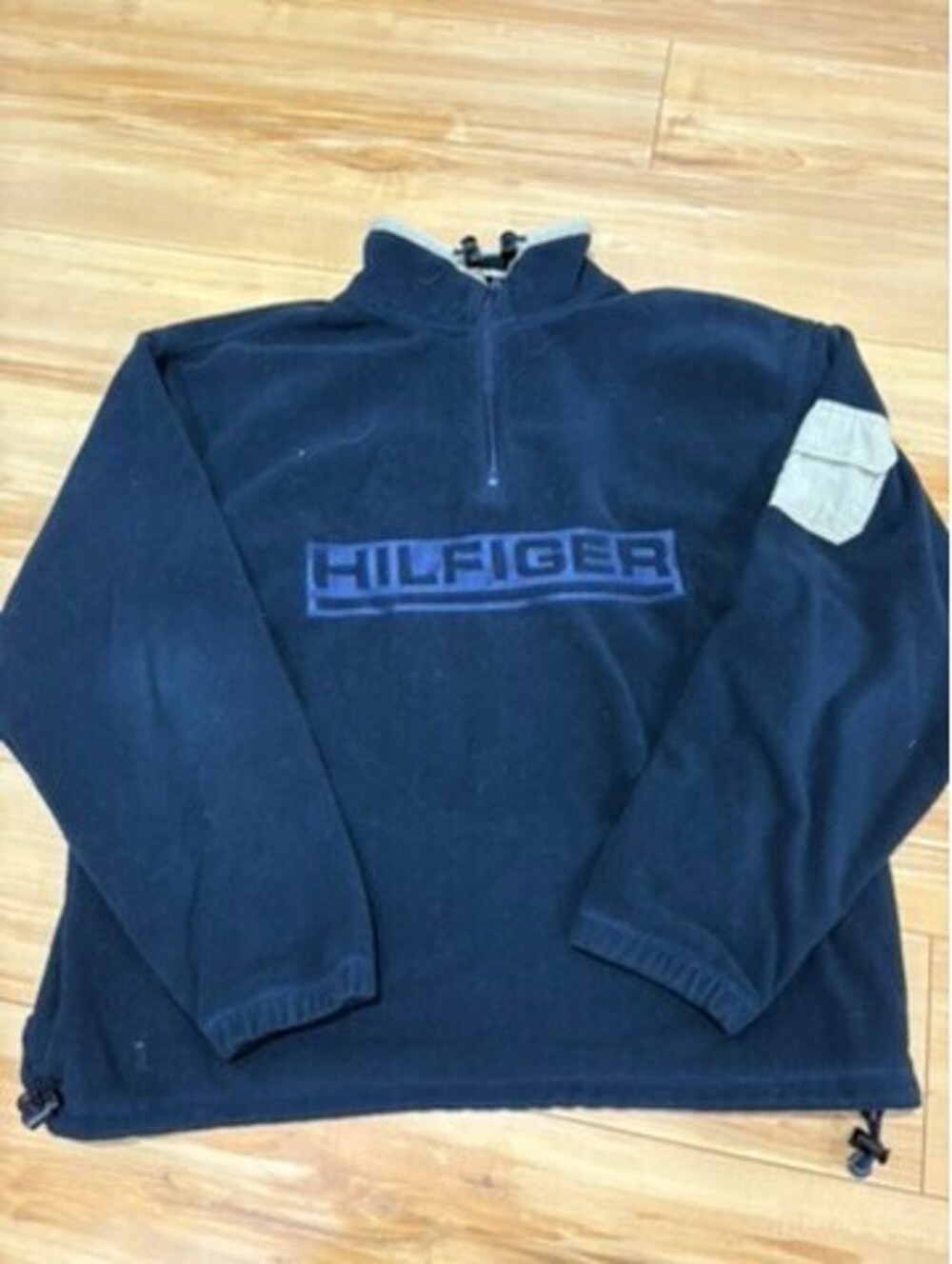 Vintage 90s Tommy Hilfiger Fleece Quarter Zip Pullover Sweatshirt Navy